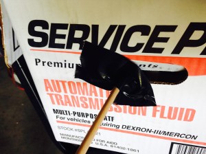 Dowel rod taped to the box